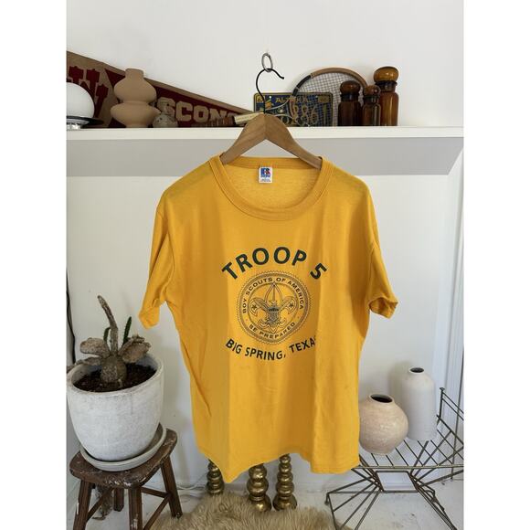 Vintage Russell Athletic Troop 5 Big Spring Texas T-Shirt Large - Picture 1 of 4